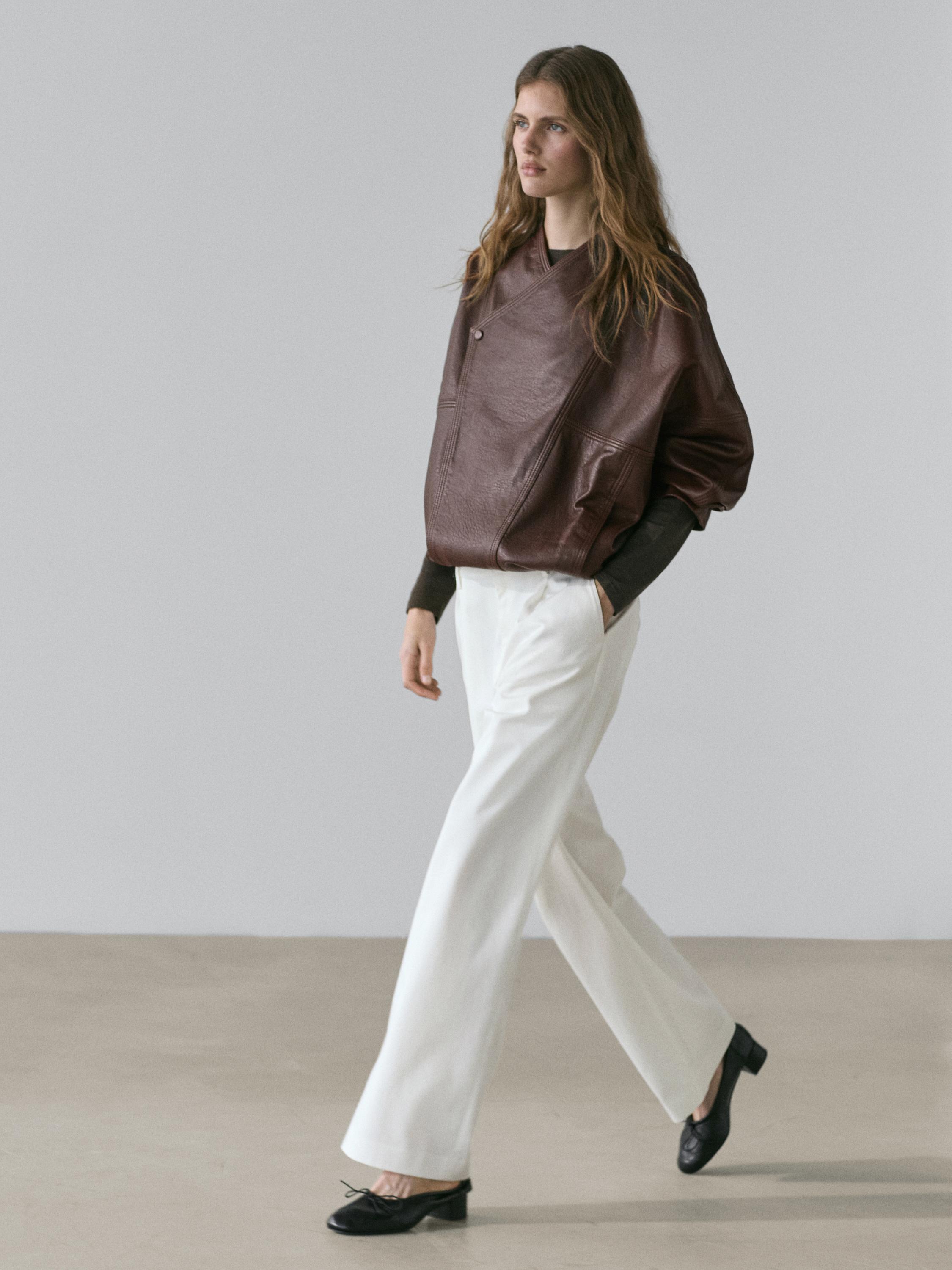 Pantalon à pinces en coton